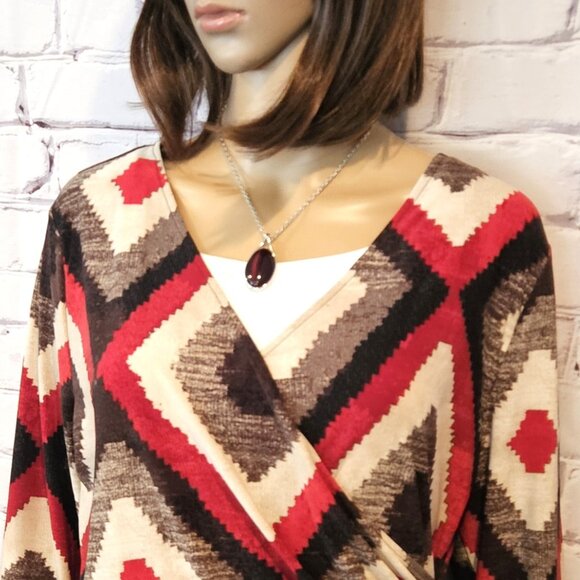 LAUREN RALPH LAUREN - Vintage wrap top (Southwestern print) - Picture 5 of 8